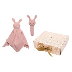 Geschenkset Geschenkset Schmusetuch/ Rassel Bunny / Rosa