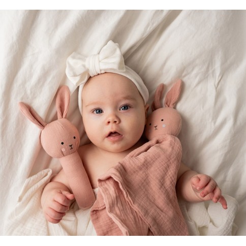 Geschenkset Geschenkset Schmusetuch/ Rassel Bunny / Rosa