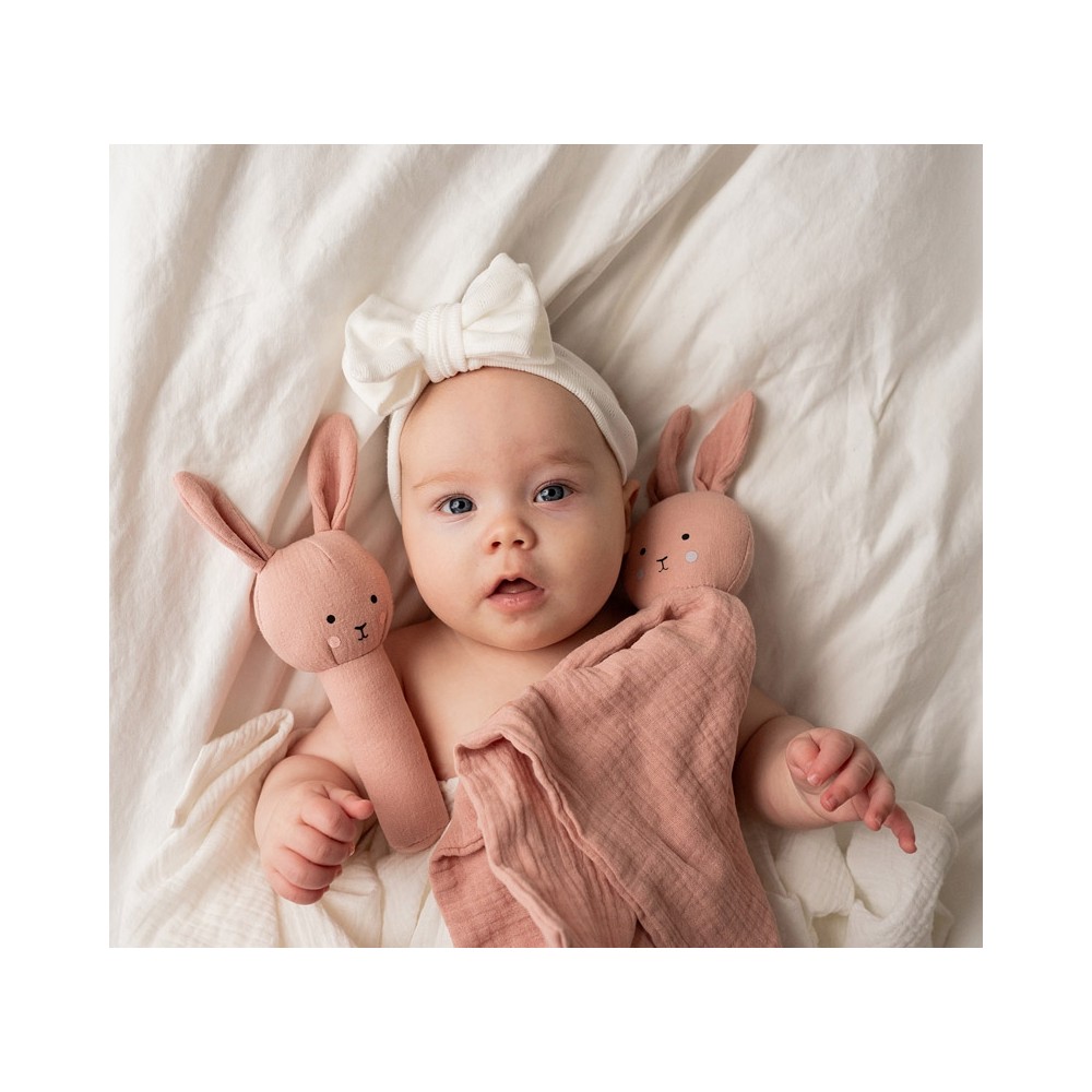 Geschenkset Geschenkset Schmusetuch/ Rassel Bunny / Rosa