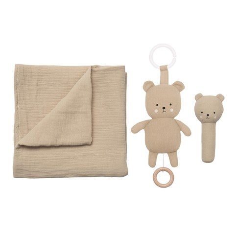 Geschenkset Geschenkset Babydecke/Spieluhr/Rassel Teddy / Braun