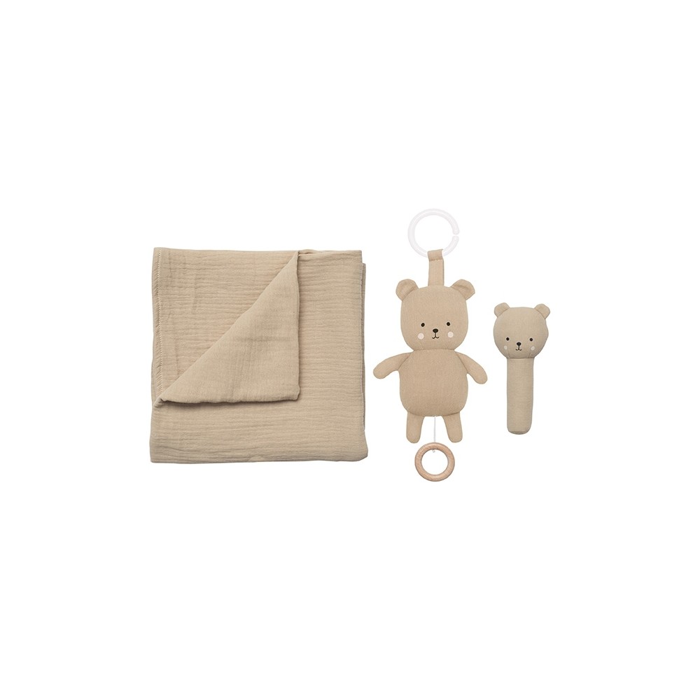 Geschenkset Geschenkset Babydecke/Spieluhr/Rassel Teddy / Braun