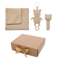 Geschenkset Geschenkset Babydecke/Spieluhr/Rassel Teddy / Braun