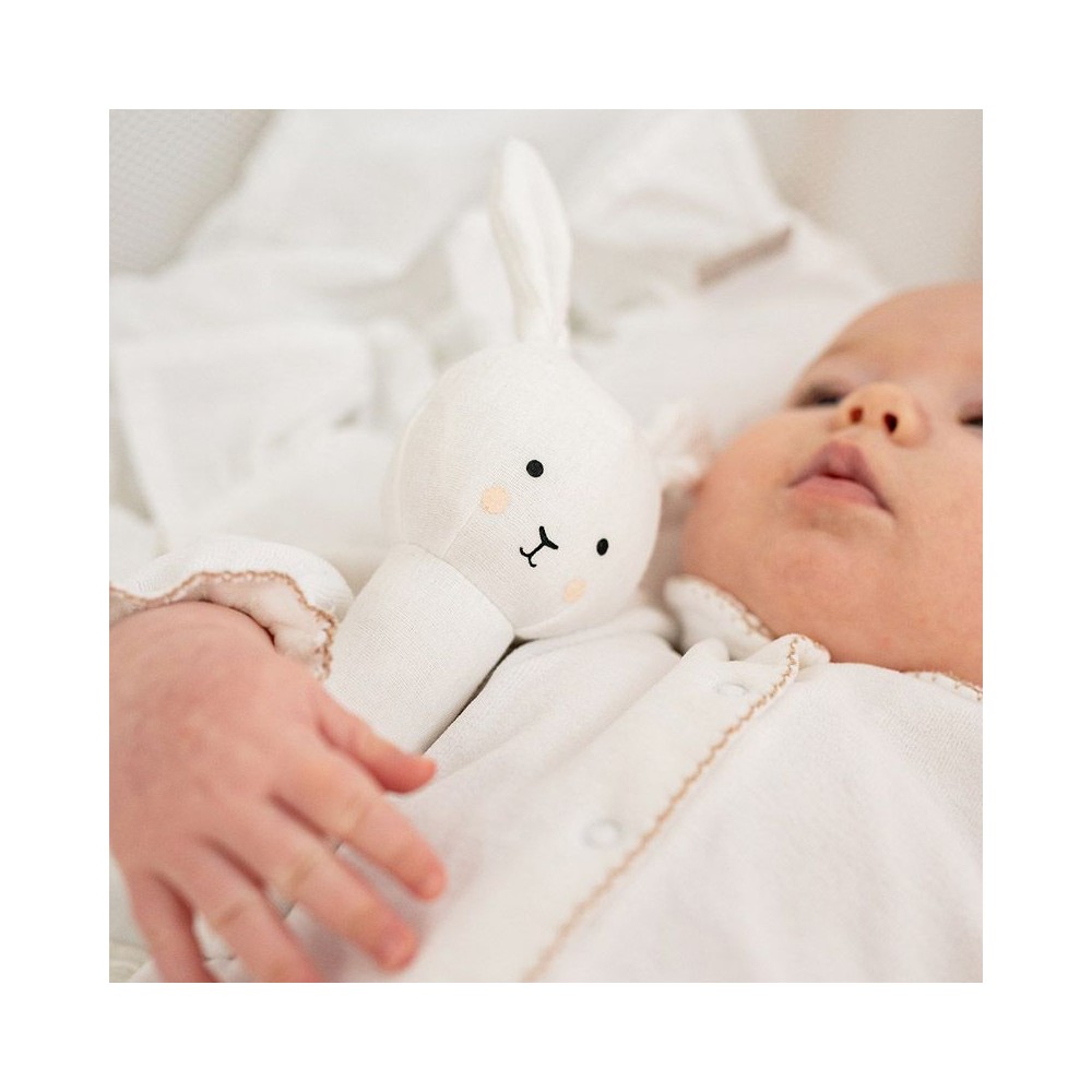 Cadeau Cadeau Couverture bébé / Boîte à musique / Lapin de hochet / Blanc