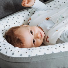 "HOME" Nestchenkorb Premium weiss mit grauen Sternen