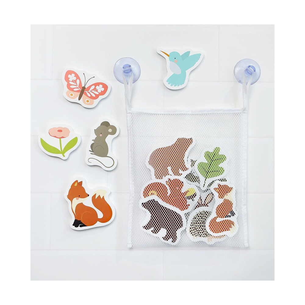 Schaumstoff Badespielzeug inkl. Aufbewahrungsnetz / Waldfreunde