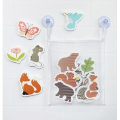 Schaumstoff Badespielzeug inkl. Aufbewahrungsnetz / Waldfreunde