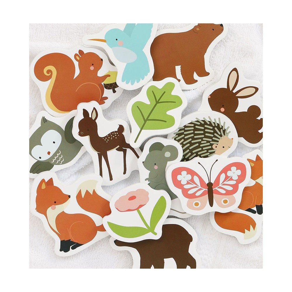 Schaumstoff Badespielzeug inkl. Aufbewahrungsnetz / Waldfreunde