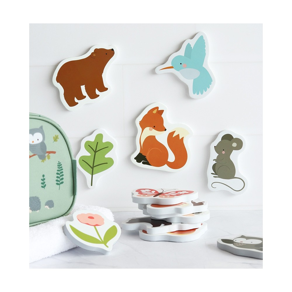 Schaumstoff Badespielzeug inkl. Aufbewahrungsnetz / Waldfreunde