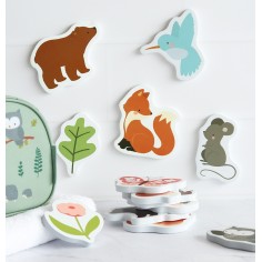 Schaumstoff Badespielzeug inkl. Aufbewahrungsnetz / Waldfreunde