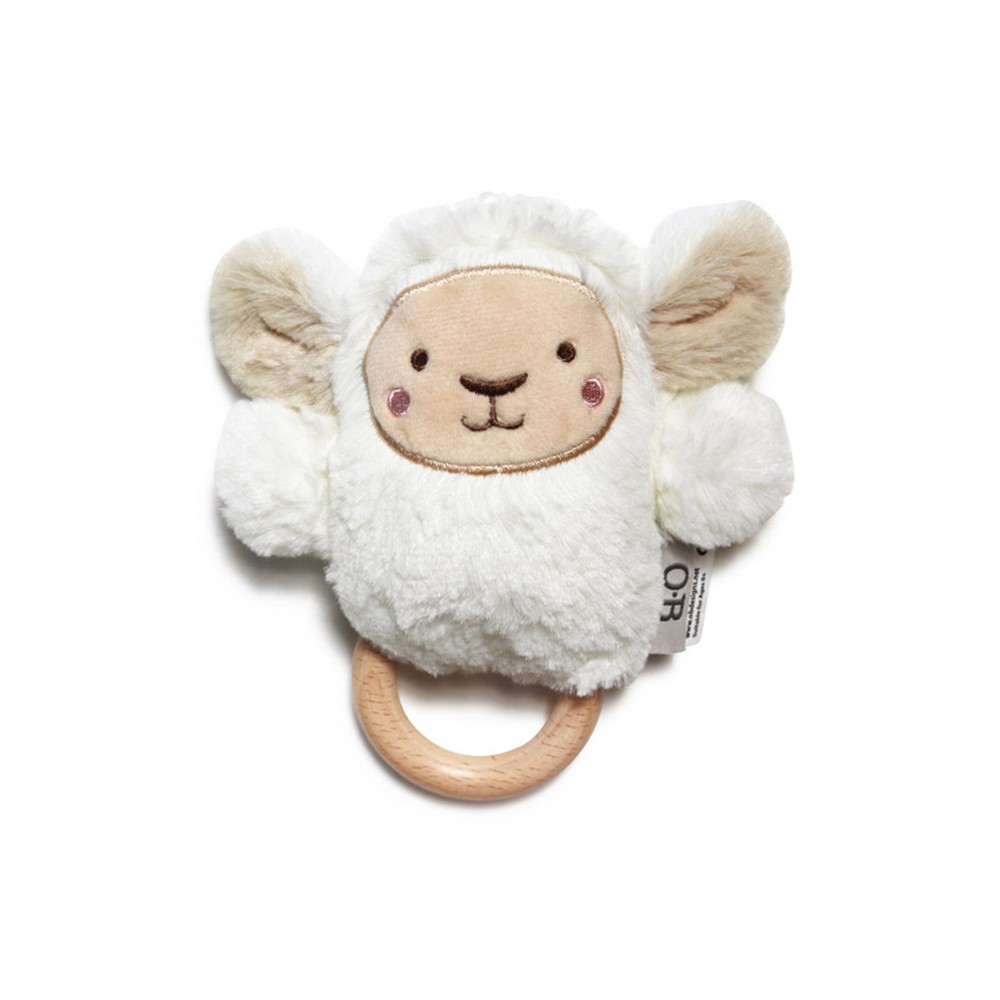 Rassel Plüsch Lamm Lee / Weiss