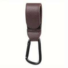 Kinderwagenhaken Karabiner, Dunkelbraun