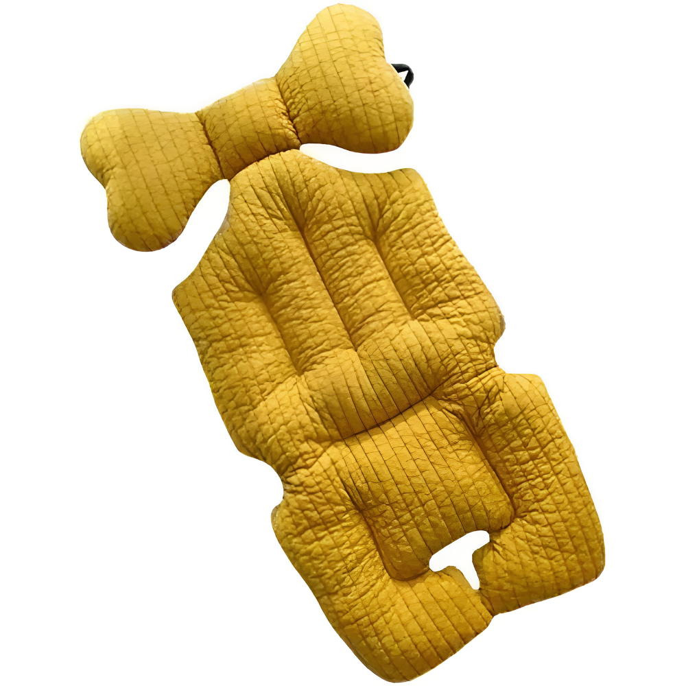 Poussette de bébé / pavé de siège en coton de buggy, jaune moutarde