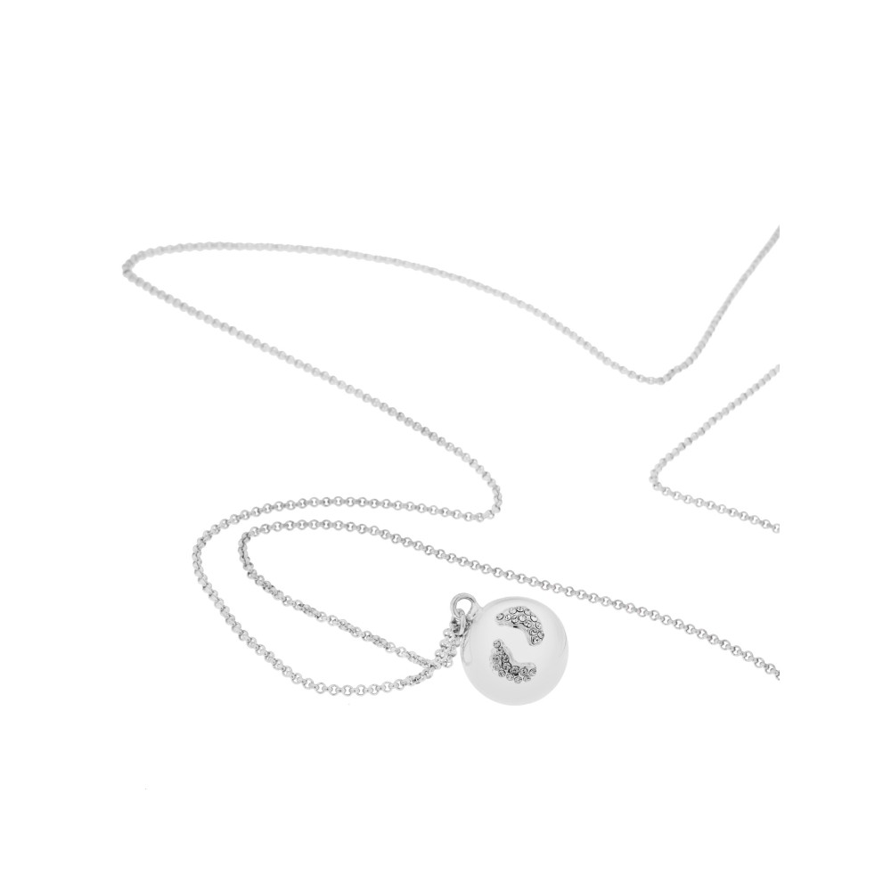 Bola-Kugel / Schwangerschaftskette Eva, Füsschen Silber