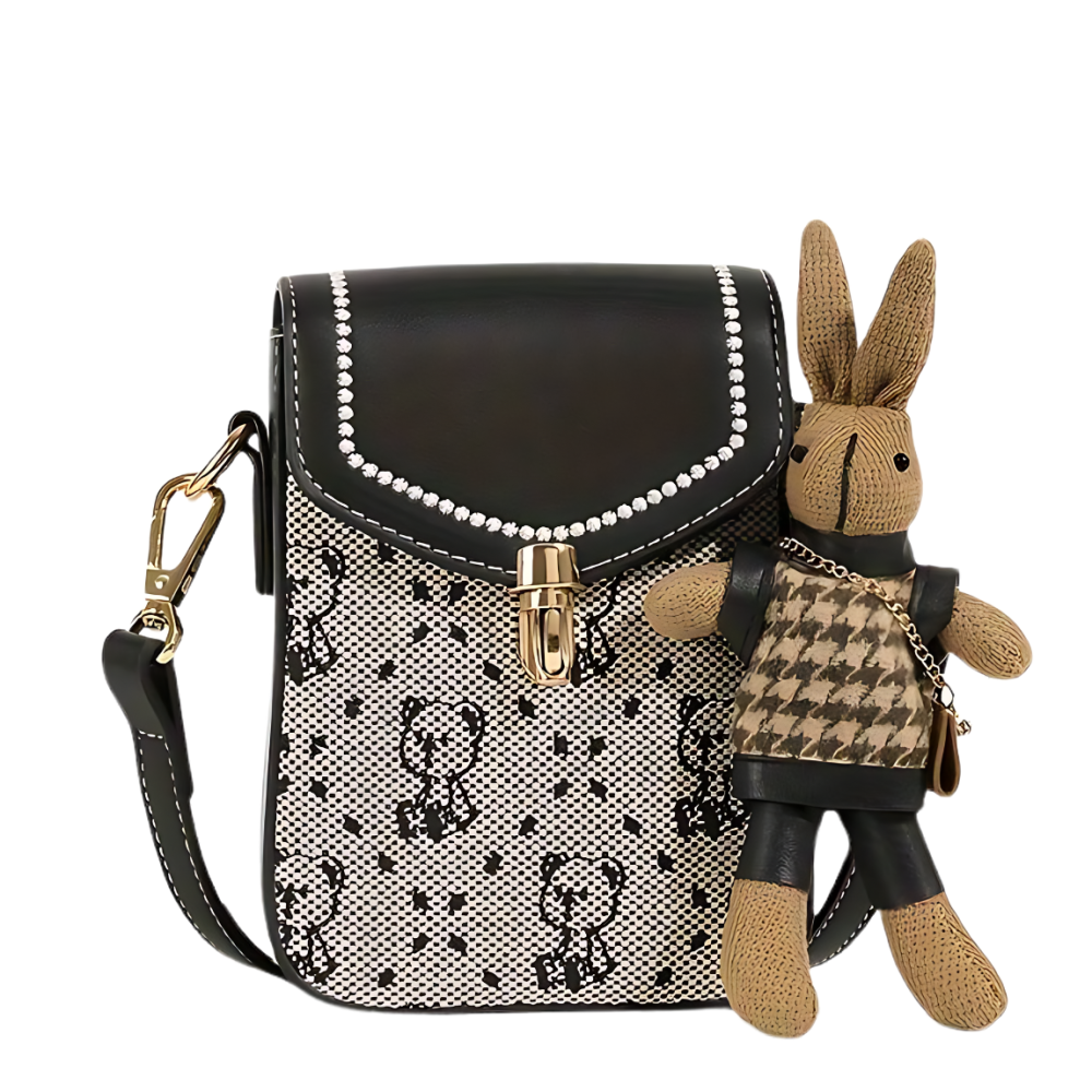 Tasche, Kaninchen/ Schwarz