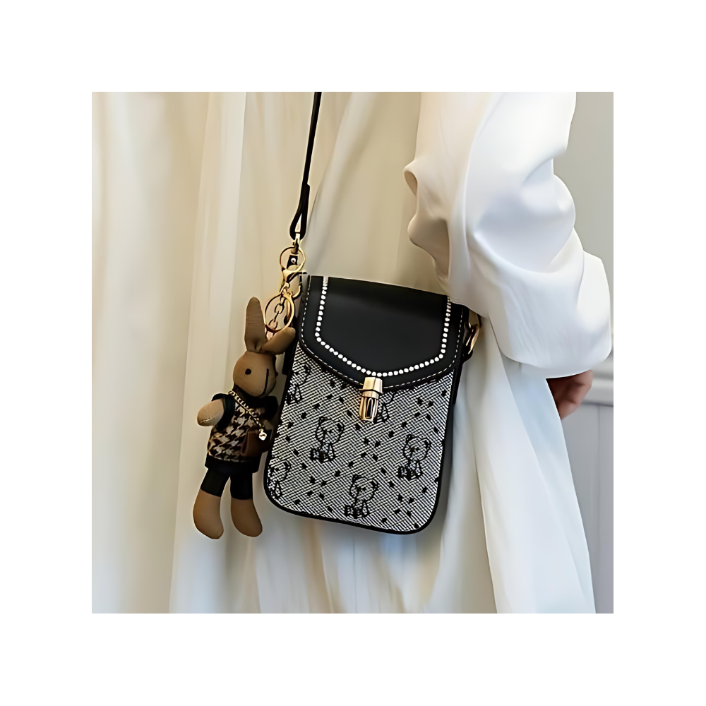 Tasche, Kaninchen/ Schwarz