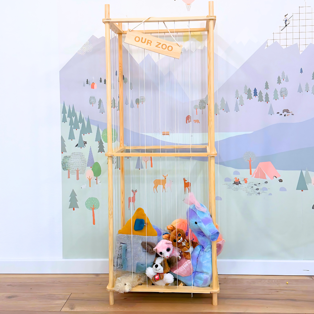 Tour jouet / étagère pour jouets en peluche, zoo
