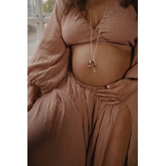 Bola-Kugel / Schwangerschaftskette Sofie, Baby Füsschen/ Rose