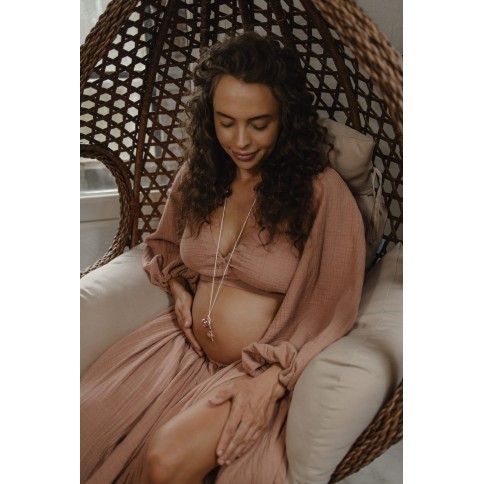 Bola-Kugel / Schwangerschaftskette Sofie, Baby Füsschen/ Rose