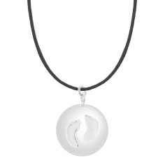 Bola-Kugel / Schwangerschaftskette Sofie, Baby Füsschen/ Silber