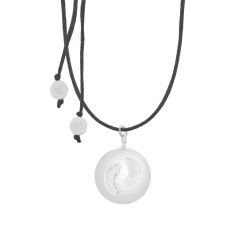 Bola-Kugel / Schwangerschaftskette Sofie, Baby Füsschen/ Silber