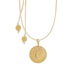 Bola-Kugel / Schwangerschaftskette Sofie, Baby Füsschen/ Gold