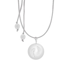 Bola-Kugel / Schwangerschaftskette Sofie, Füsschen/ Grau