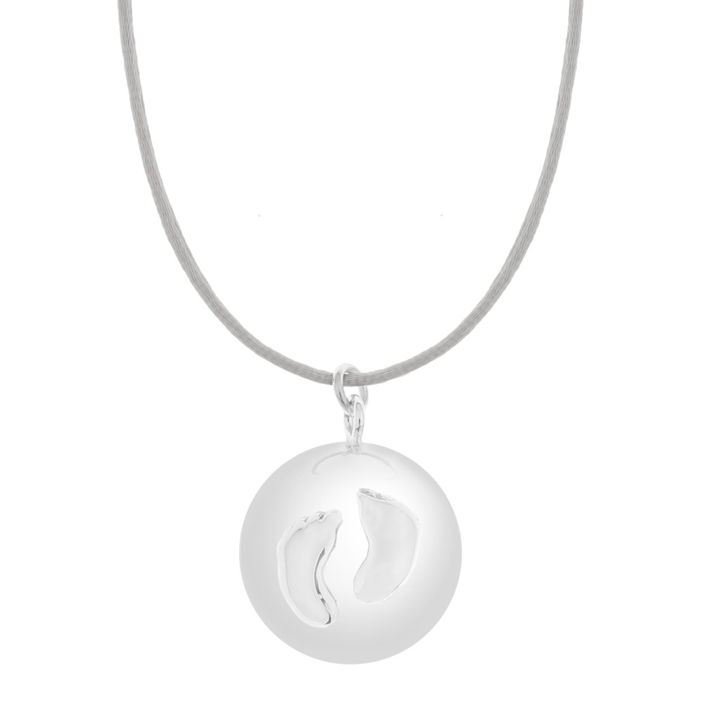 Bola-Kugel / Schwangerschaftskette Sofie, Füsschen/ Grau