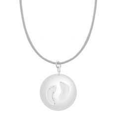 Bola-Kugel / Schwangerschaftskette Sofie, Füsschen/ Grau