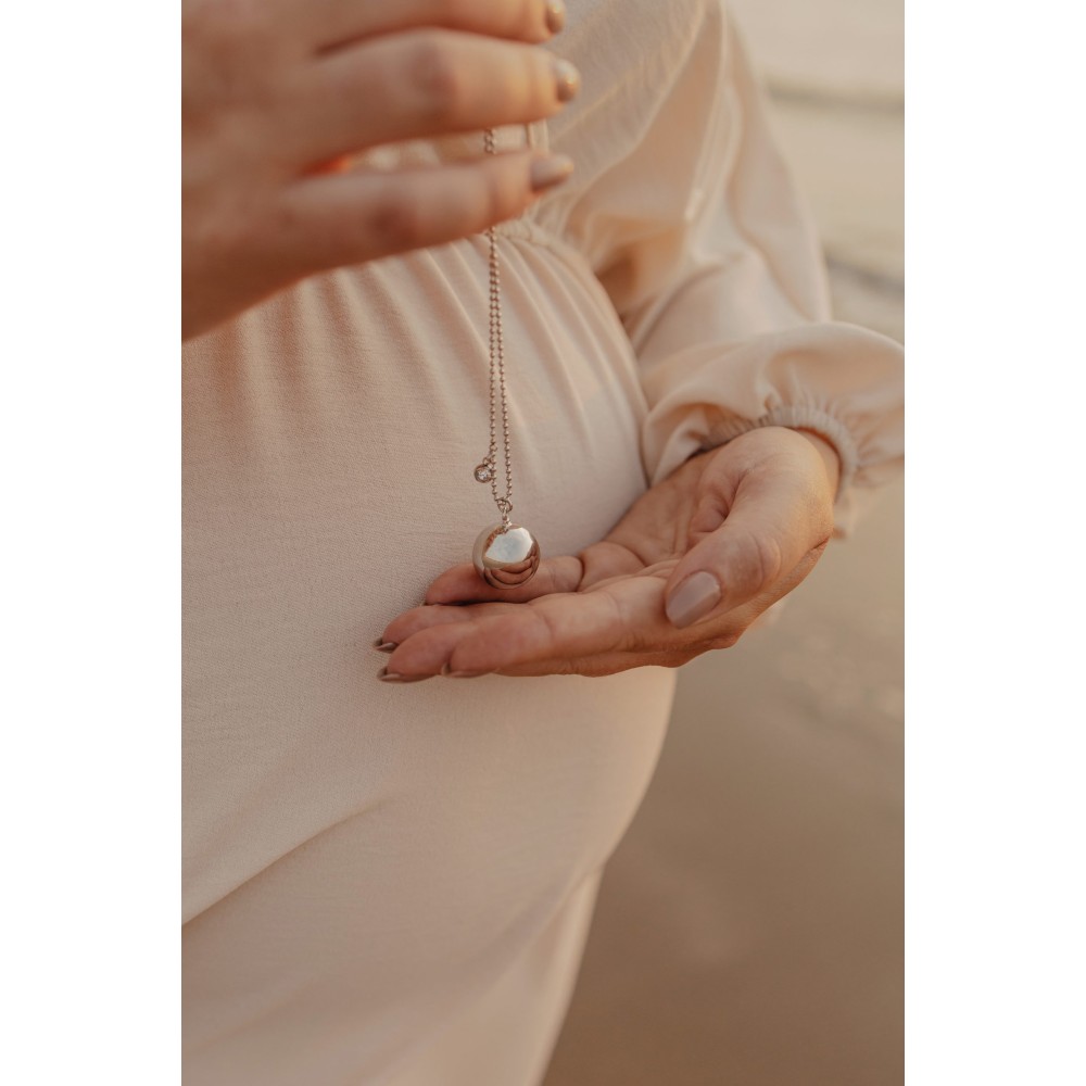 Bola-Kugel Schwangerschaftskette, Chloe/ Silber