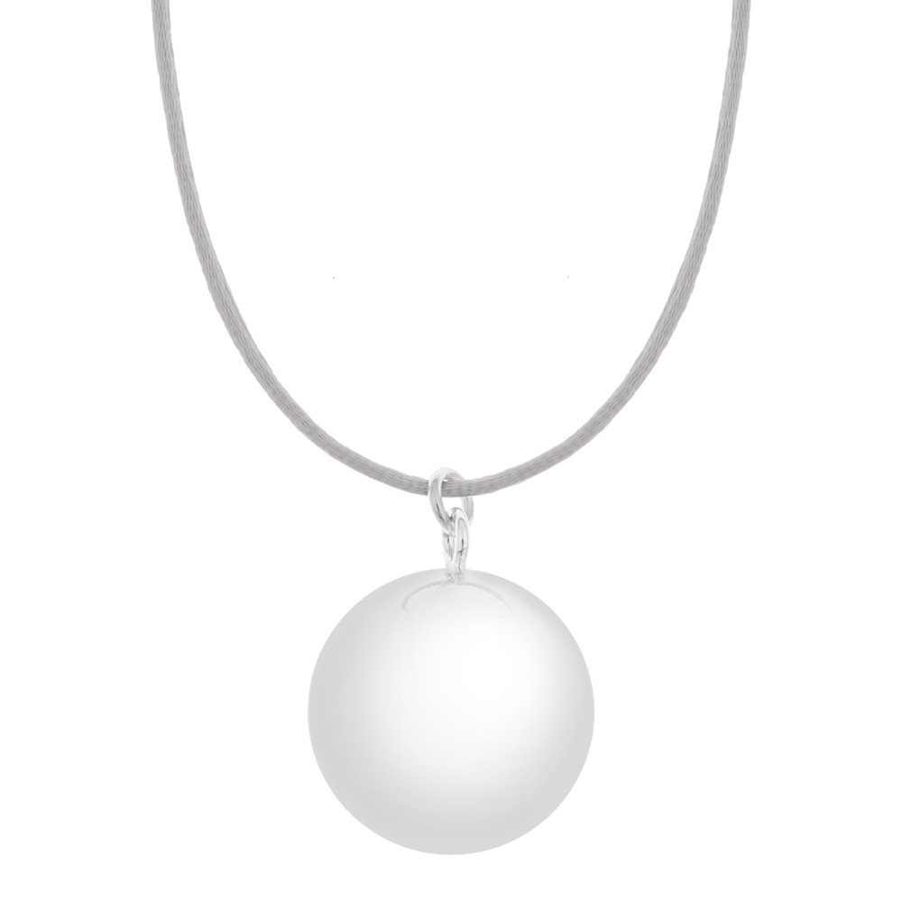 Bola-Kugel / Schwangerschaftskette Sofie, Silber/ Grau