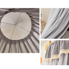 Baldachin/ Betthimmel, gross, Grau