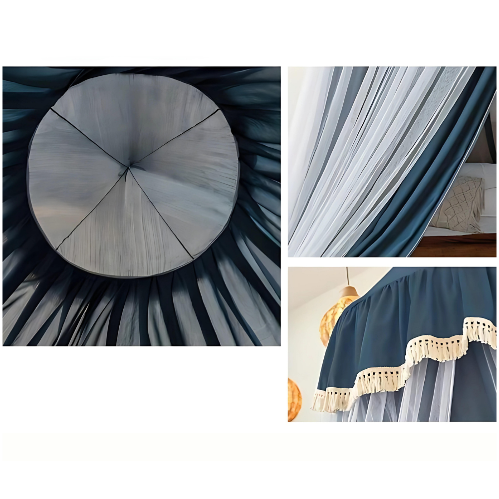 Canopée / lit, grand, nuit bleu