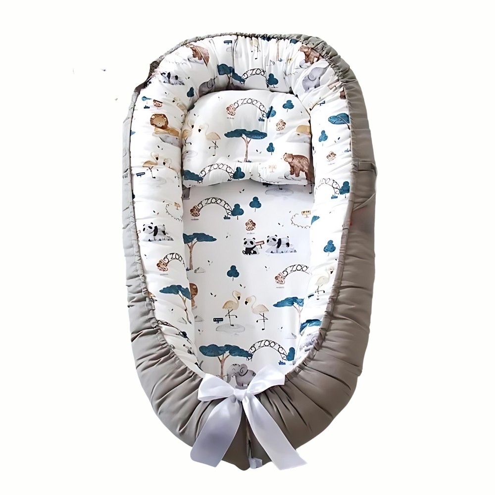 Baby Kuschelnestchen mit abnehmbaren Kissen, Zoo