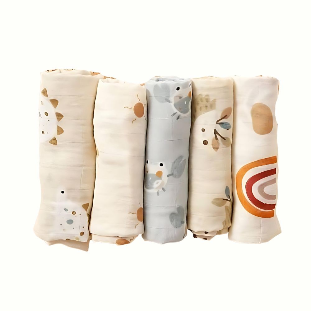 Mulltuch / Spucktücher Set, 5 Stück, Ivory