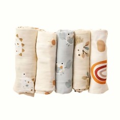 Mulltuch / Spucktücher Set, 5 Stück, Ivory