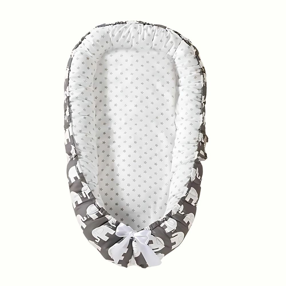 Baby Kuschelnestchen mit abnehmbaren Kissen, Elefanten