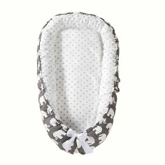 Baby Kuschelnestchen mit abnehmbaren Kissen, Elefanten