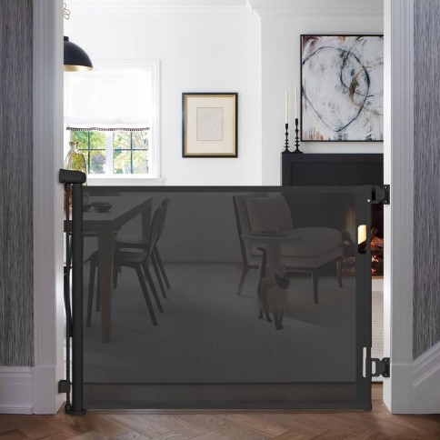 garde d'escalier / grille d'escalier extensible, jusqu'à 300 cm - Noir