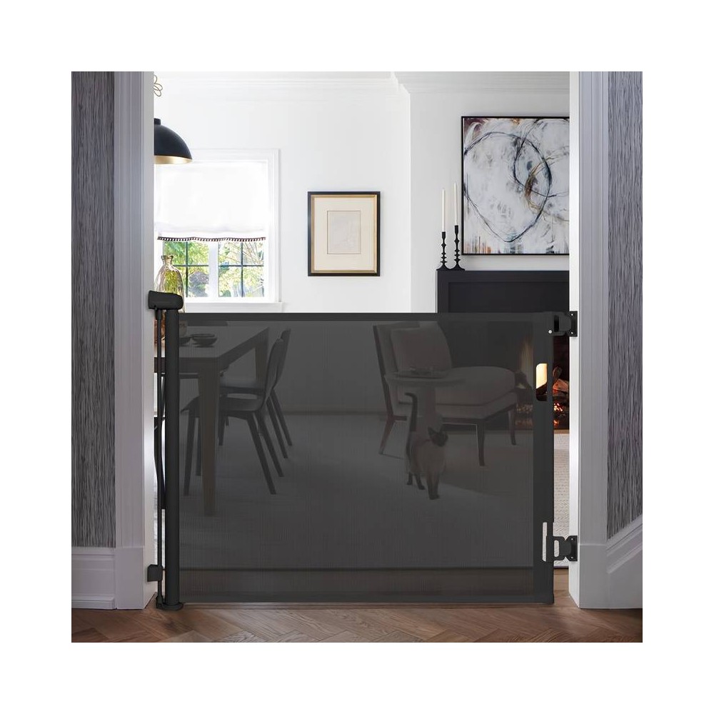 garde d'escalier / grille d'escalier extensible, jusqu'à 300 cm - Noir