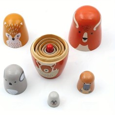 Matryoschkas / poupées de nid de bois, amis forestiers