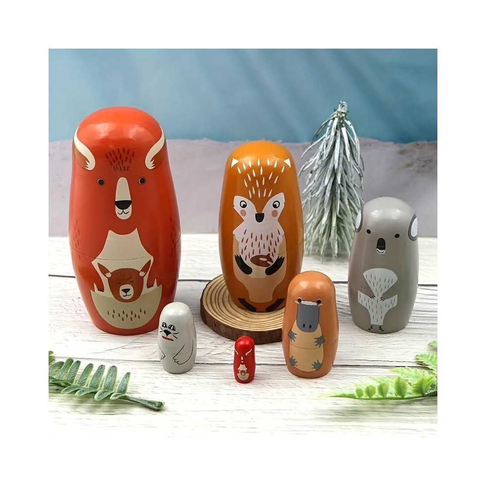 Matryoschkas/ Holz Nestpuppen, Waldfreunde