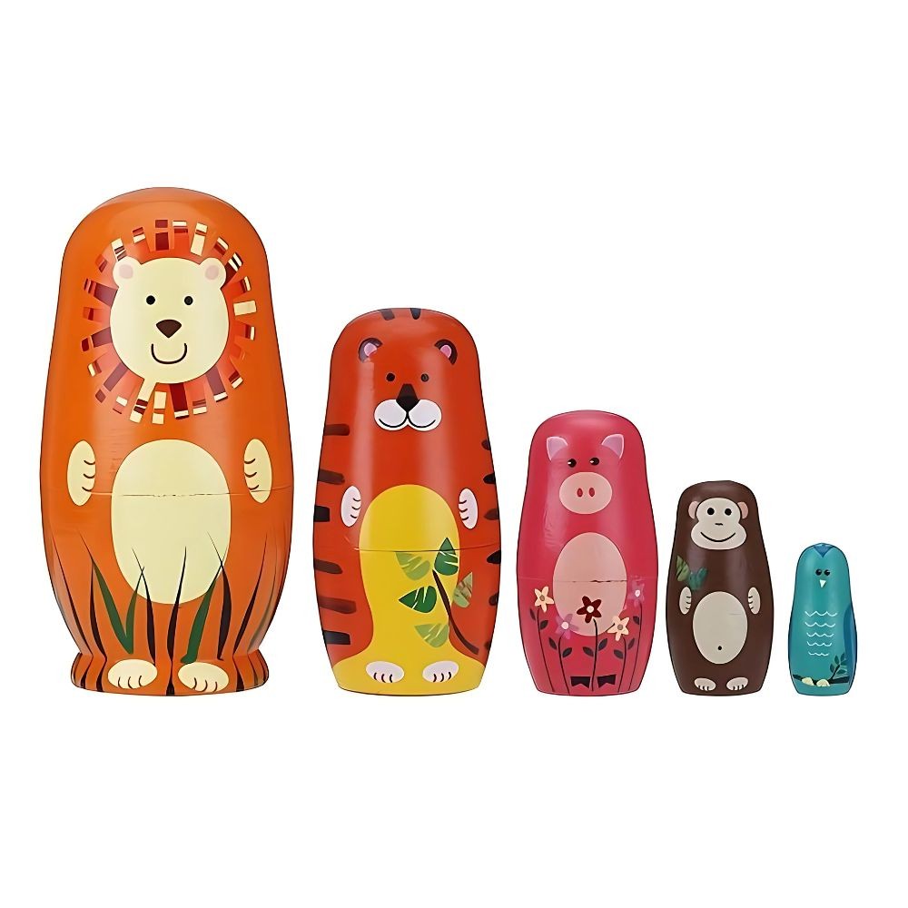 Matryoschka / poupées de nid de bois, lion