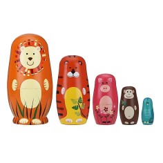 Matryoschka / poupées de nid de bois, lion