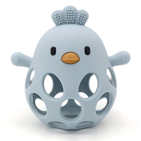 Balette de préhension bébé / aide dentée, poulet, gris