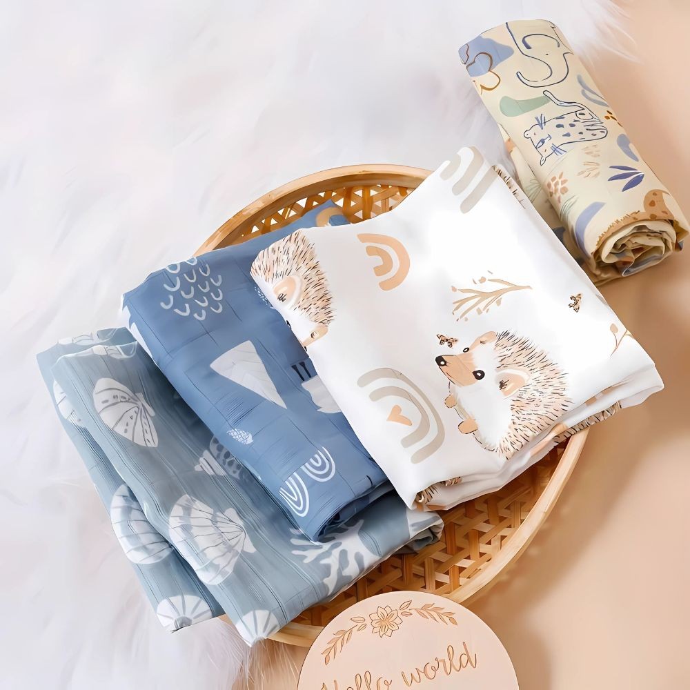 Tissu de goélis / Serviettes d'épisage, 5 pièces, animaux