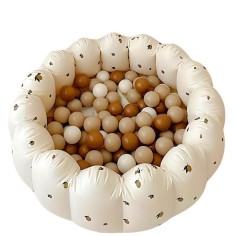 aufblasbares Bällebad mit 50 Bällen, Ivory/ Zitrone