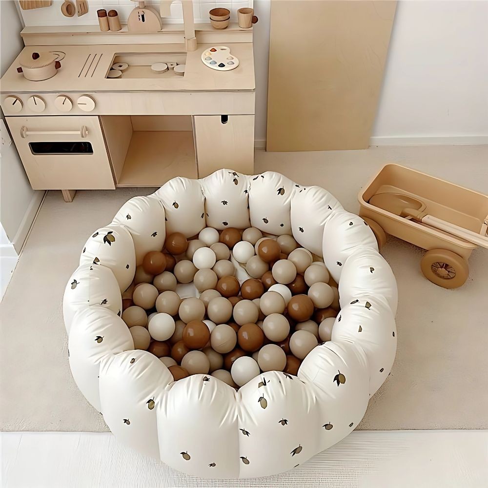 aufblasbares Bällebad mit 50 Bällen, Ivory/ Zitrone