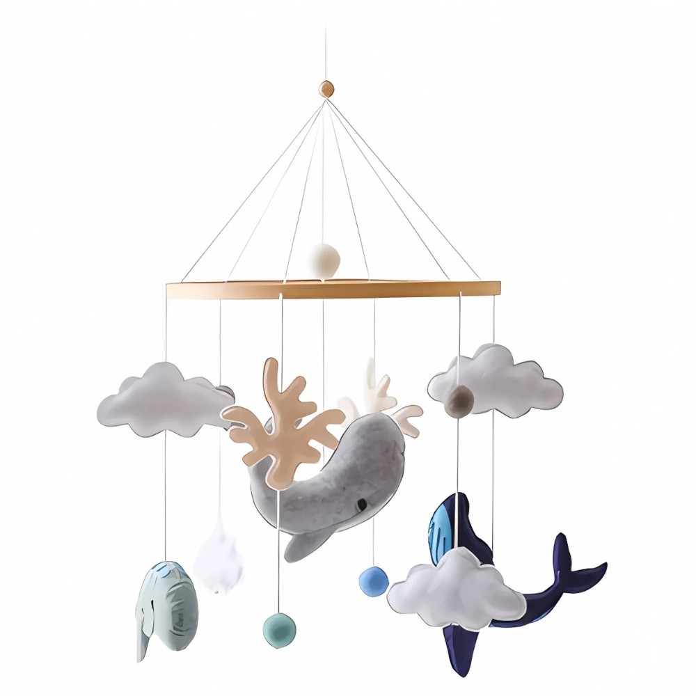 Filz Mobile mit Spieluhr, Walfische