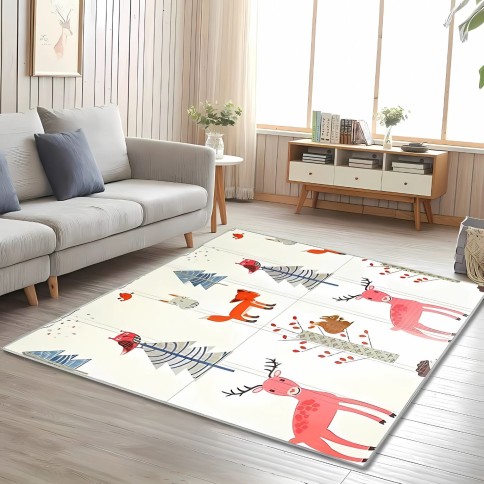 faltbare Spielmatte - Reh/ Dino, 120 x120 cm