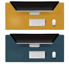 doppelseitige Schreibtischmatte, Mustard/ Nachtblau